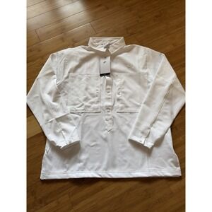 Nike Kids XL White Pullover Shirt Jacket Snap Front Swoosh NWT $55